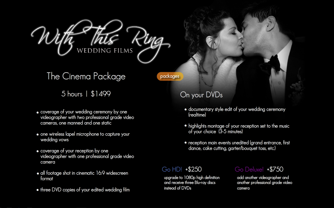 With This Ring Wedding Films, wedding videography new website design number 2