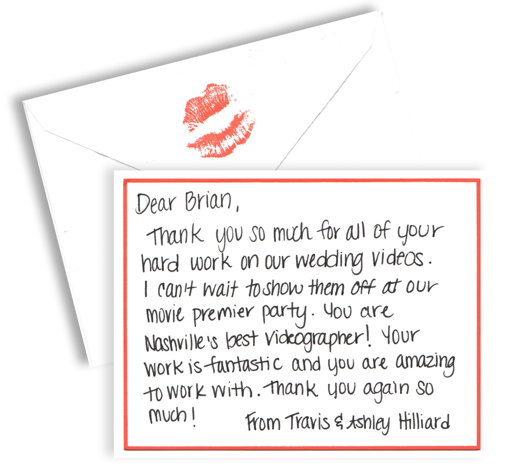 Ashley Twing and Travis Hilliard's thank you card