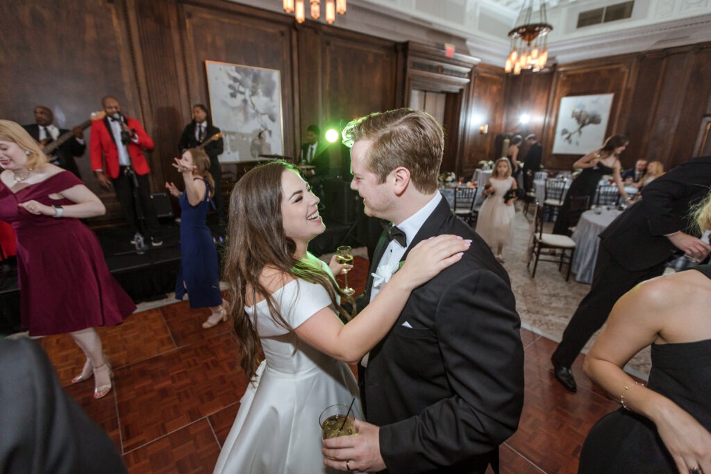 bride and groom dancing at their luxury wedding reception in Nashville 