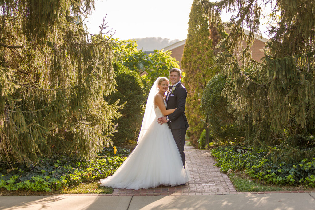 the newly married bride and groom pose for their wedding portraits in Nashville, TN