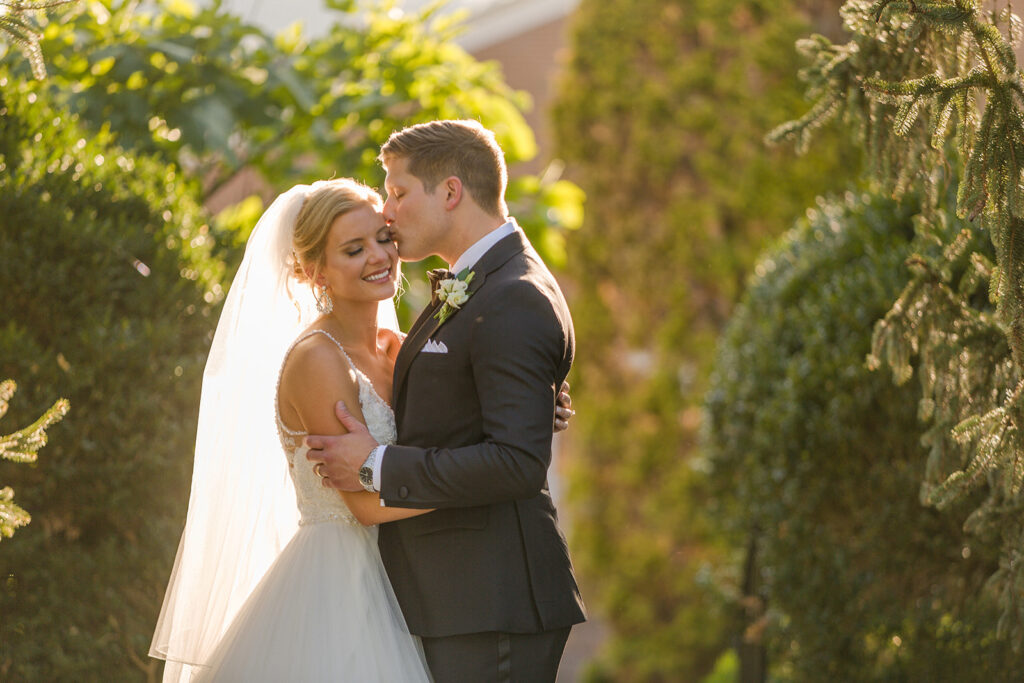 bride Taylor and groom Michael's Nashville wedding photographer chose golden hour for this beautiful portrait 