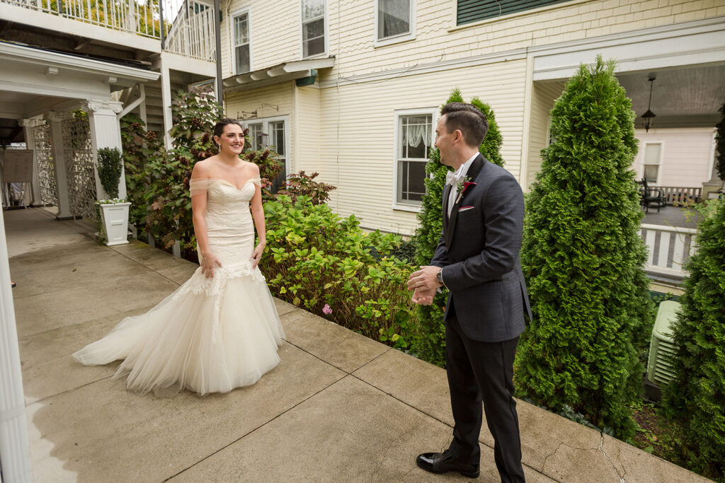 David and Kathleen, soon to be husband and wife, share a touching first look moment with their Nashville wedding videographer.